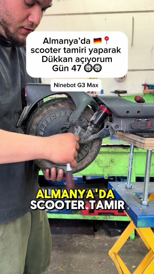 TikTok-Video: Reifenwechsel am Ninebot G3 Max